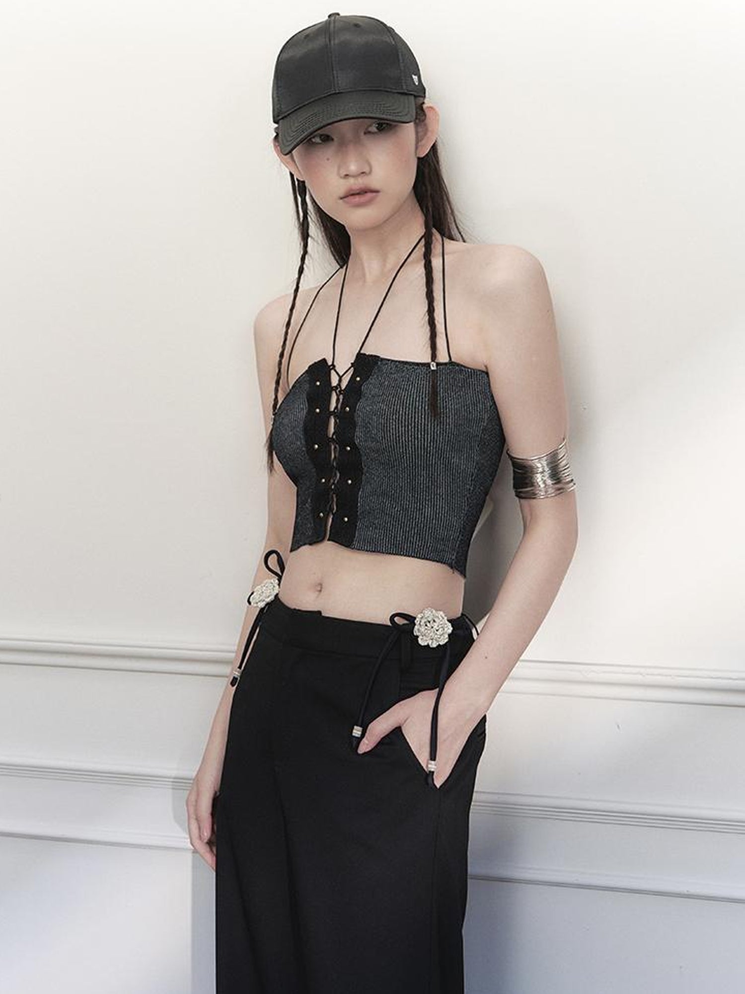 AnnoMundi Vintage Crisscross Halter Top