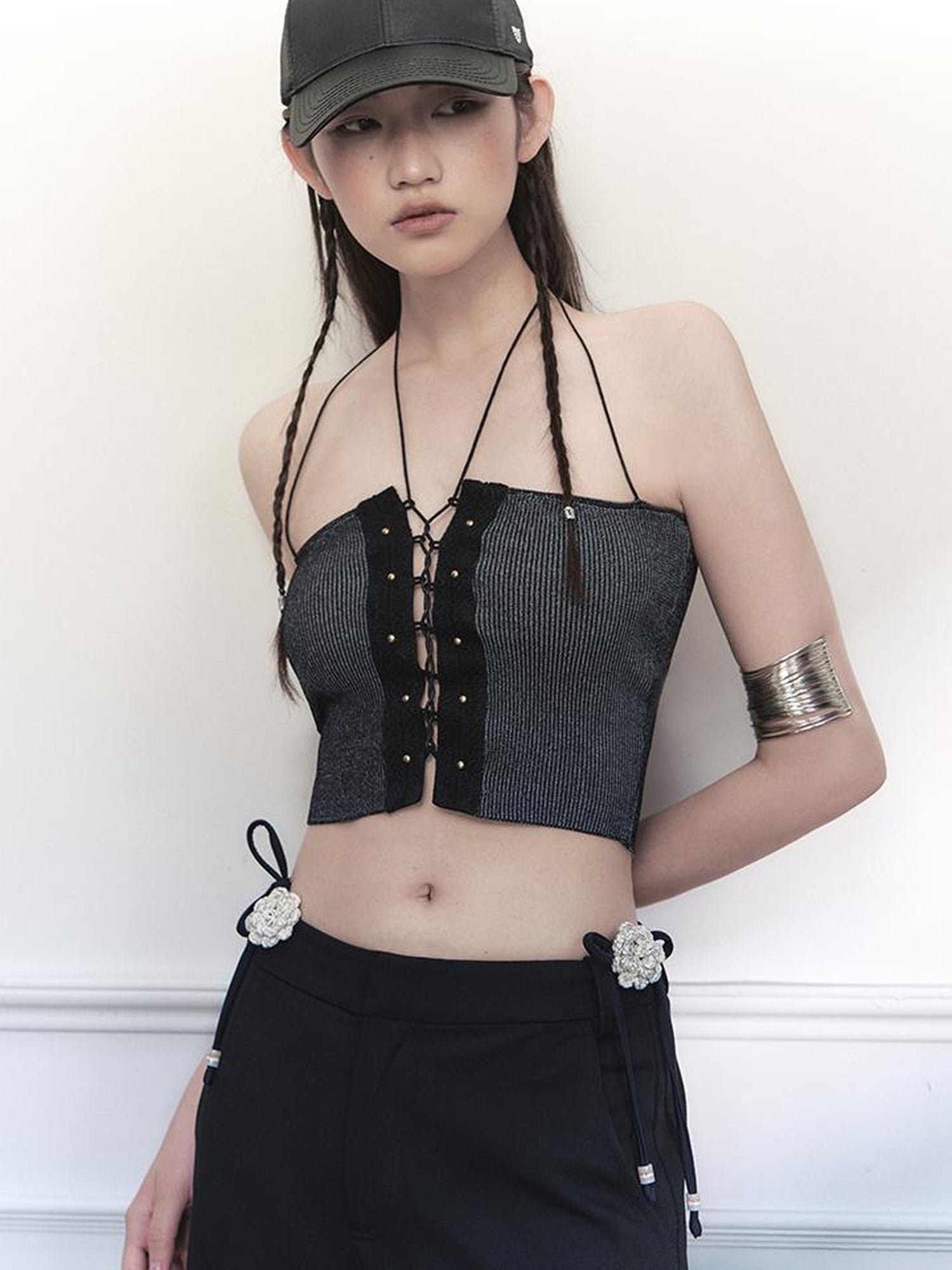 AnnoMundi Vintage Crisscross Halter Top
