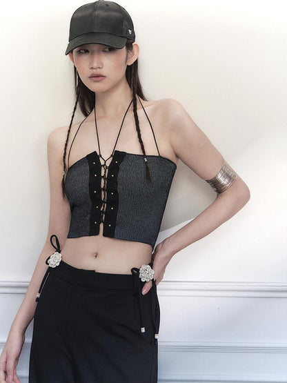 AnnoMundi Vintage Crisscross Halter Top