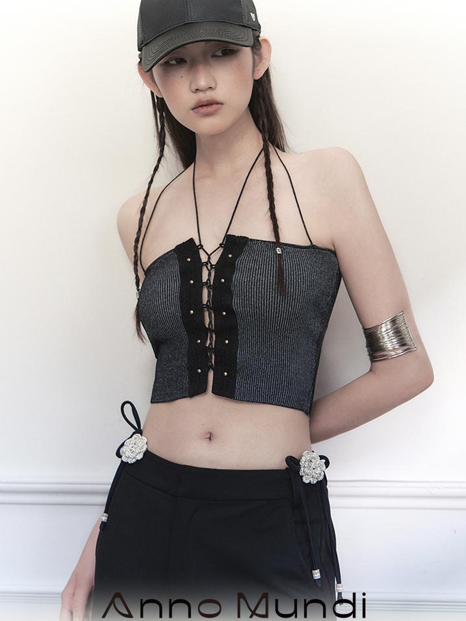 AnnoMundi Vintage Crisscross Halter Top