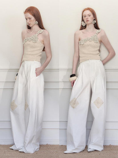 AnnoMundi Vintage Crochet Wide Leg Pants