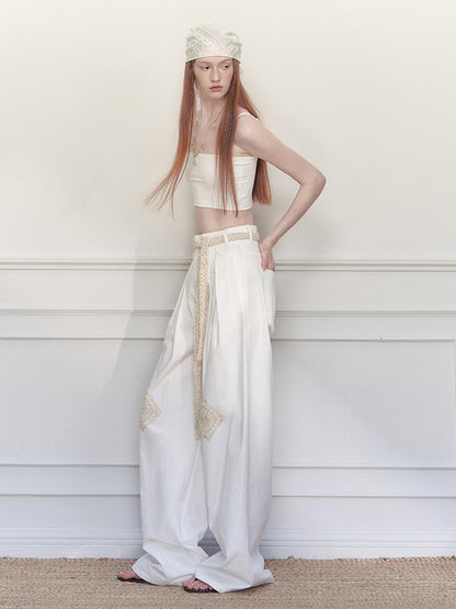 AnnoMundi Vintage Crochet Wide Leg Pants