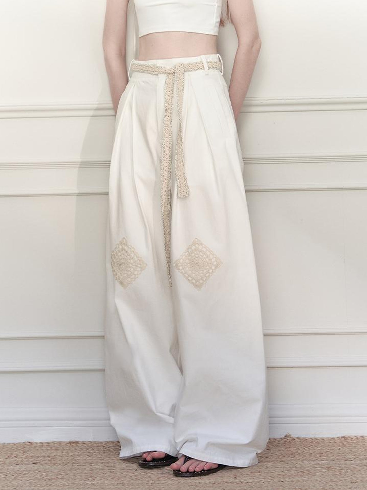 AnnoMundi Vintage Crochet Wide Leg Pants