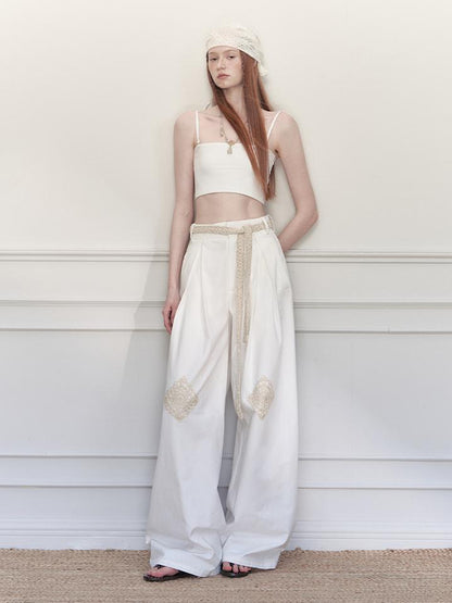 AnnoMundi Vintage Crochet Wide Leg Pants