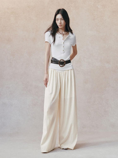 AnnoMundi Vintage Embroidered Half Placket Slim Women&