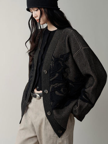 AnnoMundi Vintage Floral Jacquard Knit Cardigan