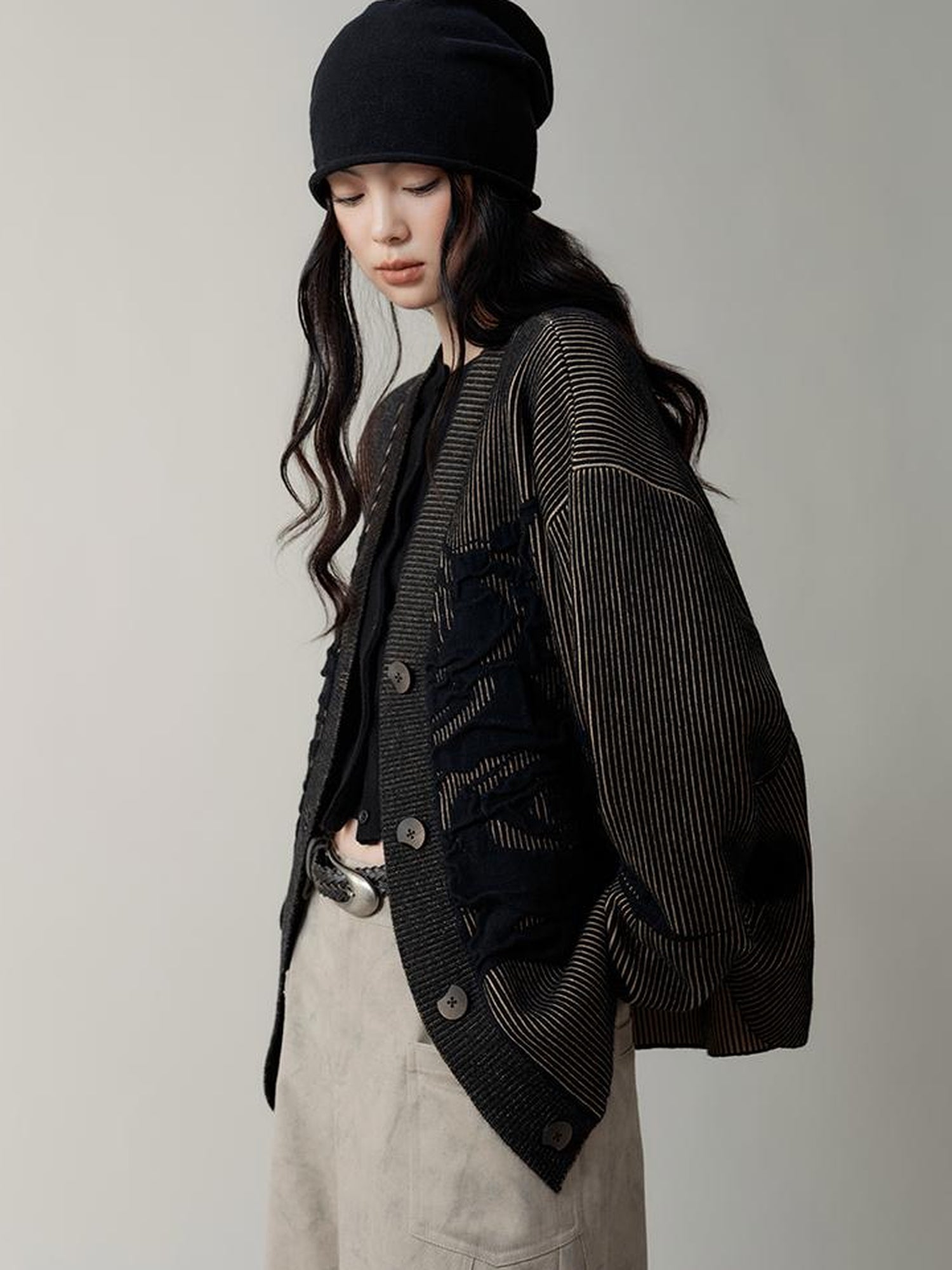AnnoMundi Vintage Floral Jacquard Knit Cardigan