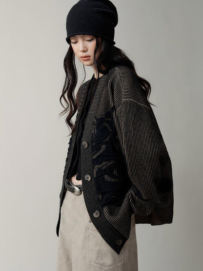 AnnoMundi Vintage Floral Jacquard Knit Cardigan