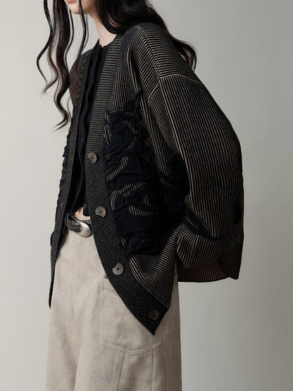 AnnoMundi Vintage Floral Jacquard Knit Cardigan