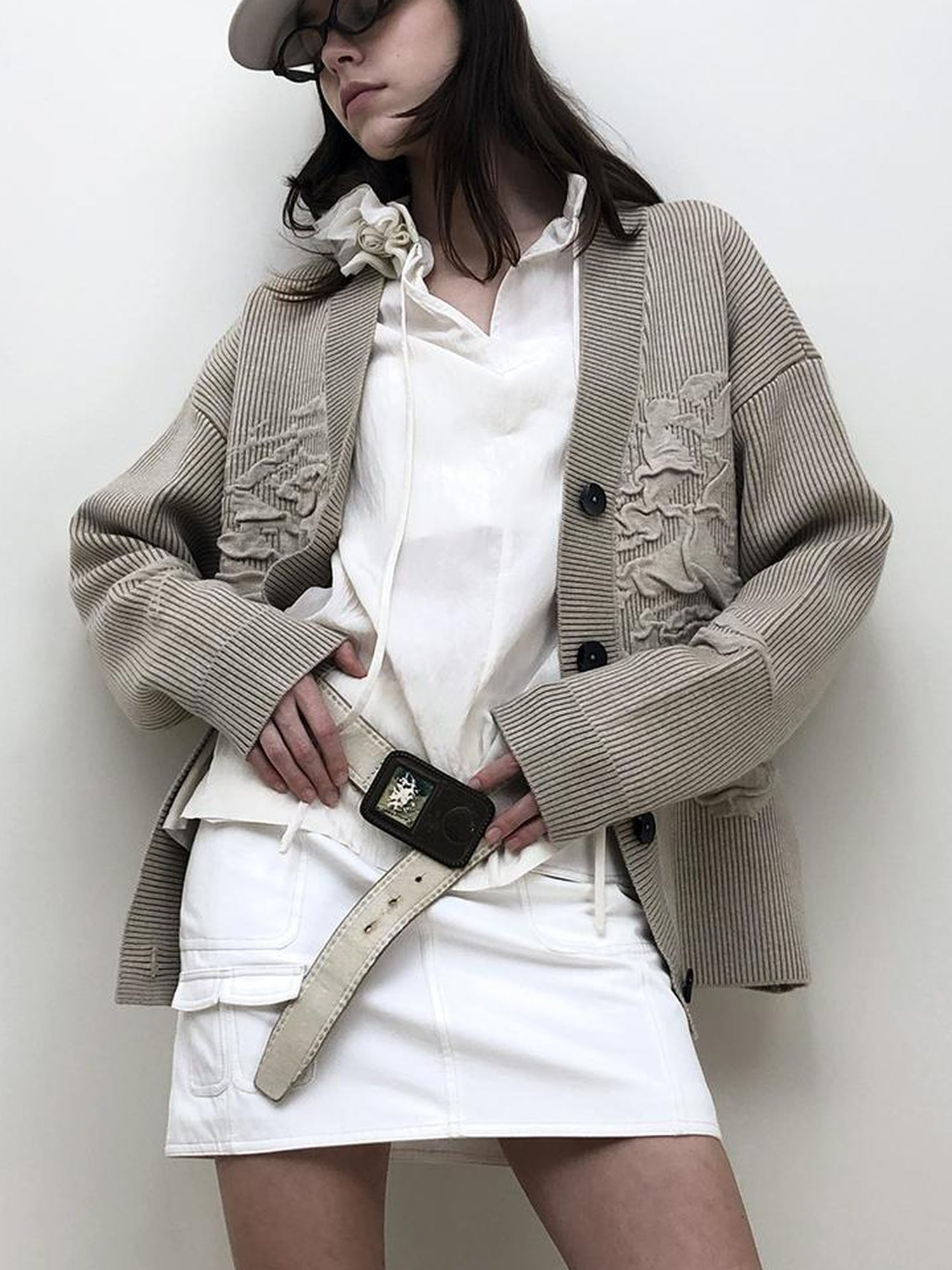 AnnoMundi Vintage Floral Jacquard Knit Cardigan