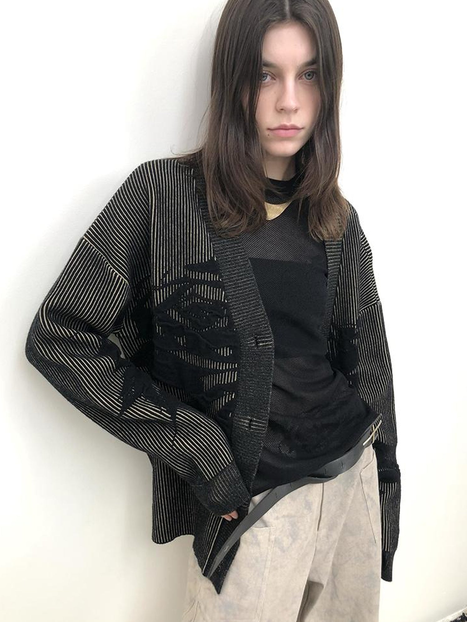 AnnoMundi Vintage Floral Jacquard Knit Cardigan