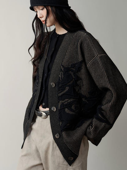 AnnoMundi Vintage Floral Jacquard Knit Cardigan