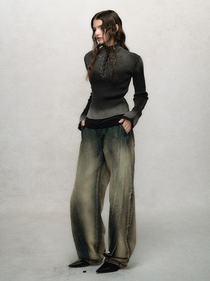AnnoMundi Vintage Gradient Knit Turtleneck Sweater