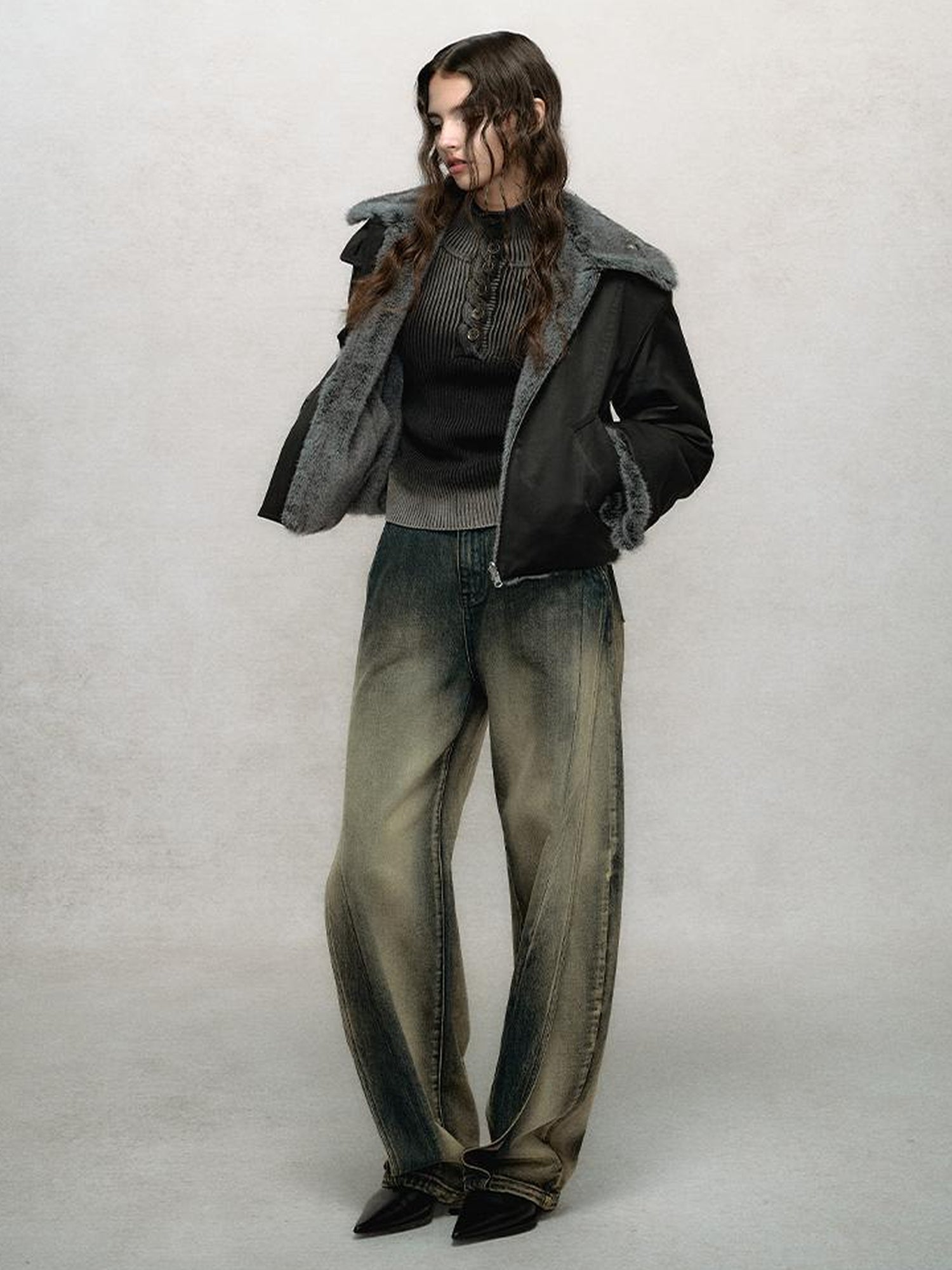 AnnoMundi Vintage Gradient Knit Turtleneck Sweater