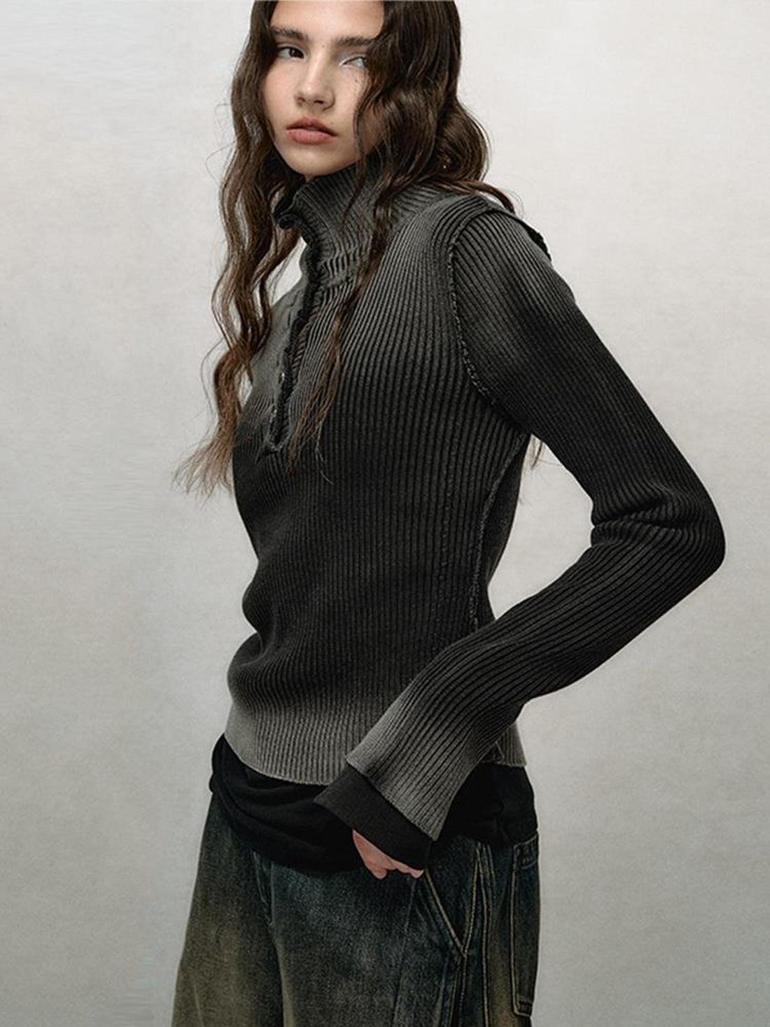 AnnoMundi Vintage Gradient Knit Turtleneck Sweater