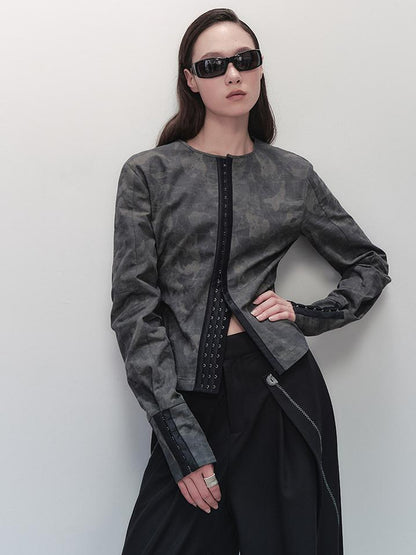 AnnoMundi Vintage Print Utility Shirt Skirt Set