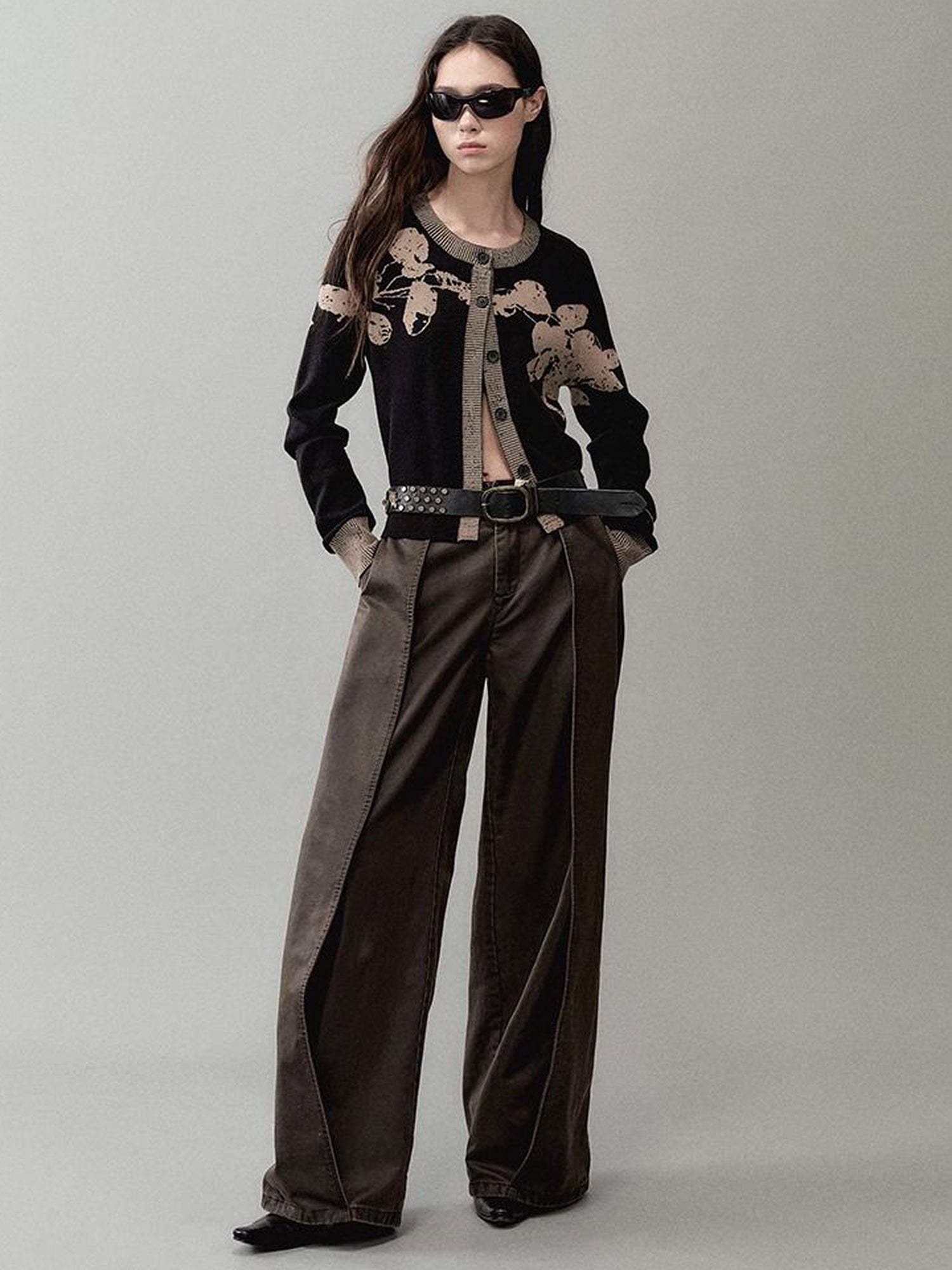 AnnoMundi Vintage Pu Coated Wide Leg Trousers