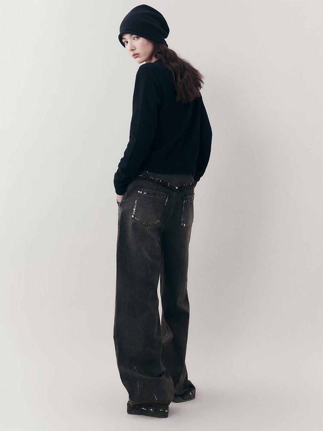AnnoMundi Vintage Ruins Gold Foiled Denim Jeans