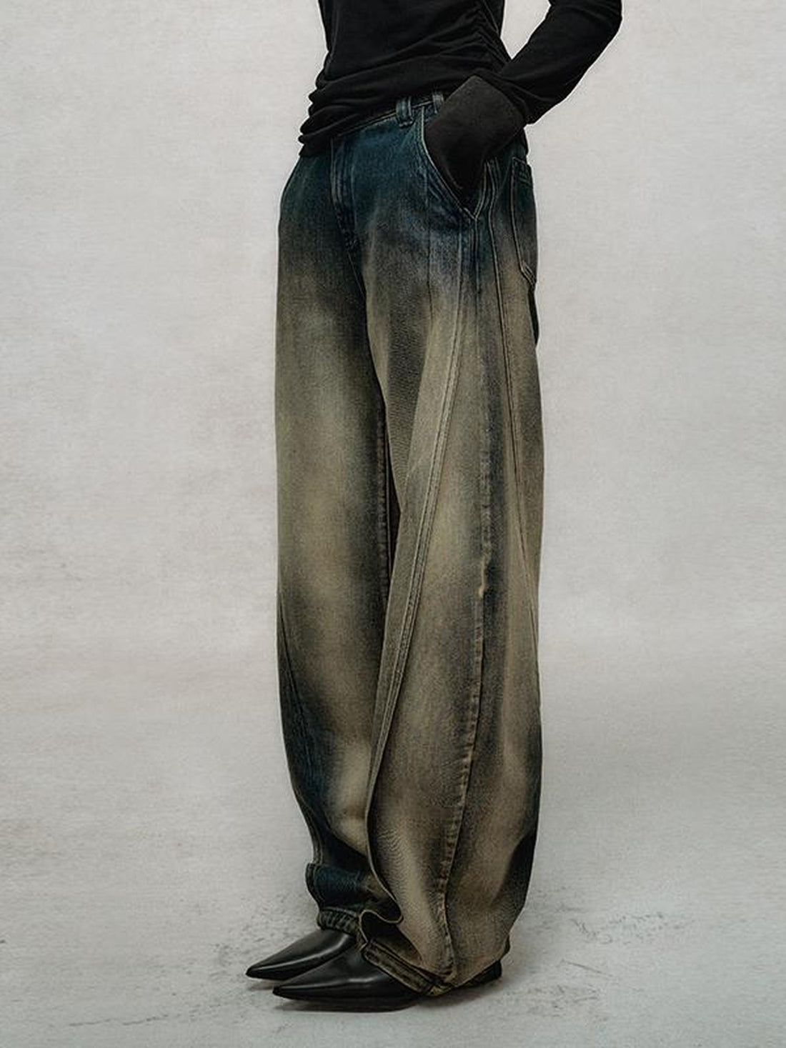 AnnoMundi Vintage Slub Cotton Wide Leg Jeans