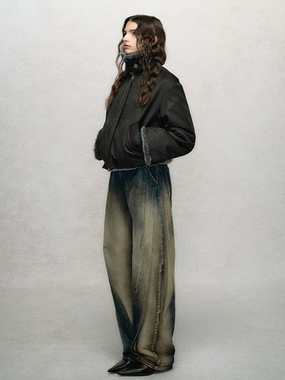 AnnoMundi Vintage Slub Cotton Wide Leg Jeans