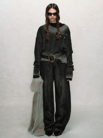 AnnoMundi Vintage Slub Cotton Wide Leg Jeans