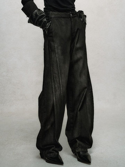 AnnoMundi Vintage Slub Cotton Wide Leg Jeans