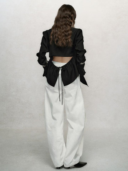 AnnoMundi Vintage Slub Cotton Wide Leg Jeans