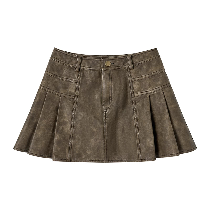 AnnoMundi_Vintage_Washed_PU_Pleated_A_Line_Skirt_MISSTT