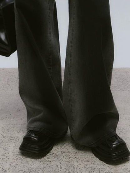AnnoMundi Vintage Washed Wide Leg Jeans With Gradient Tint