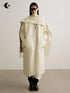 AnnoMundi Warm Sheep Wool Alpaca Blend Casual Loose Long Half Collar Women Daily Coat