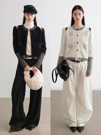 AnnoMundi Warm Wool Blend Minimal Open Front Regular Fit Womens Classic Cardigans