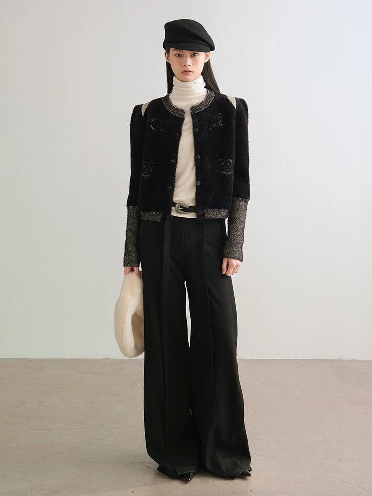 AnnoMundi Warm Wool Blend Minimal Open Front Regular Fit Womens Classic Cardigans