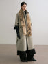 AnnoMundi Warm Wool Blend Thick Loose Fit Notched Lapel Commuter Women Gray Coat
