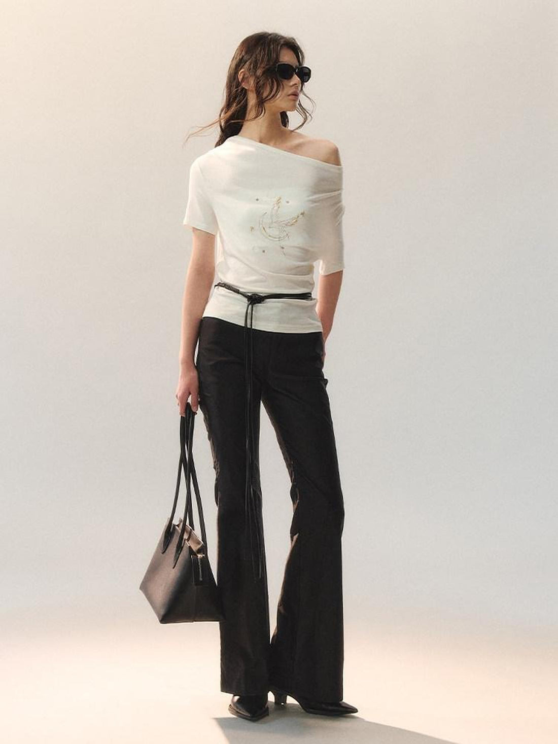 AnnoMundi White Beaded 3d Asymmetric Bird Women&
