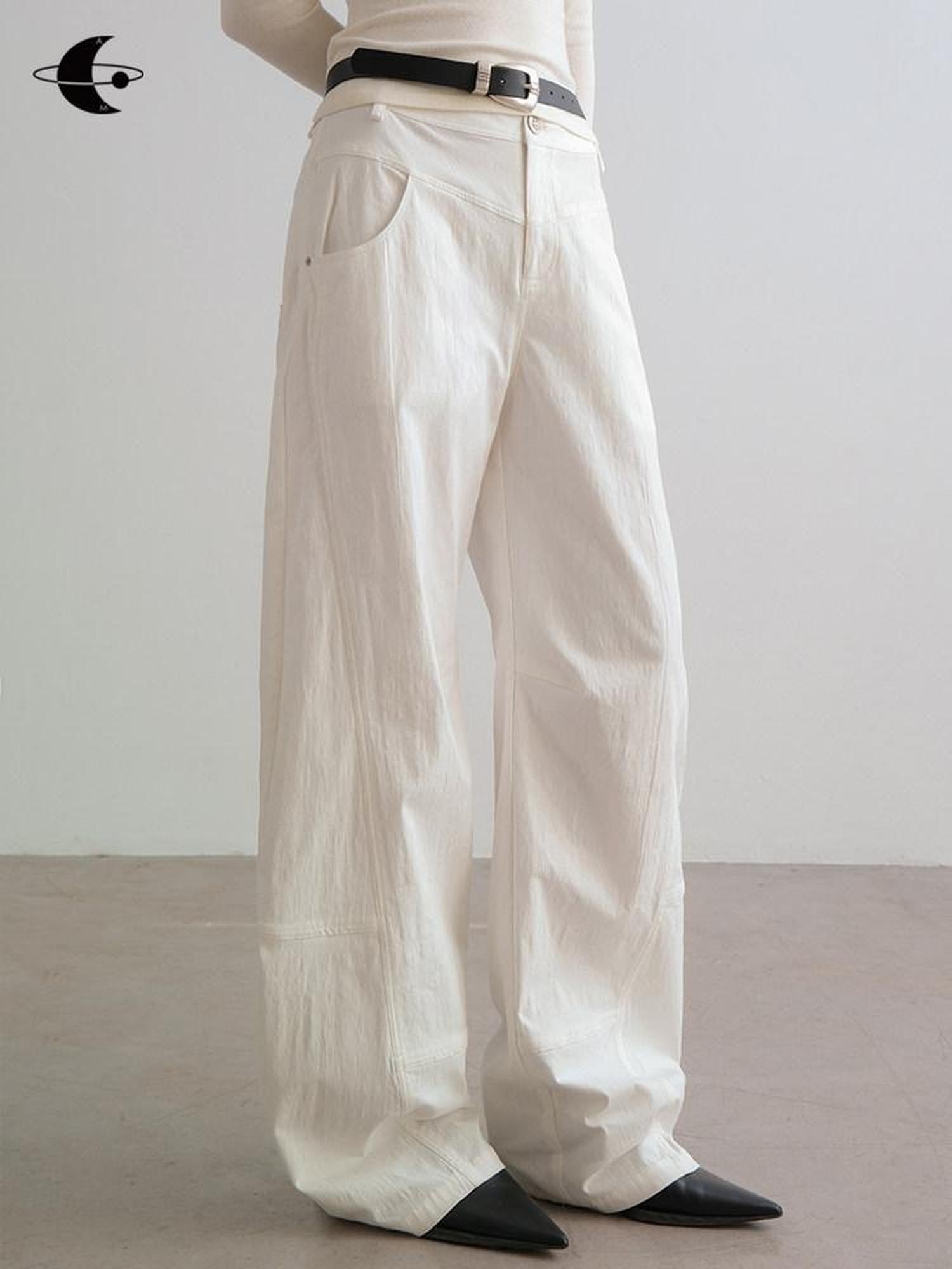 AnnoMundi White Deconstructed Split Panel Utility Curved Seam Women&