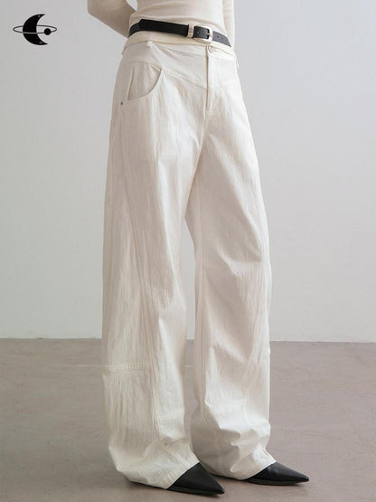 AnnoMundi White Deconstructed Split Panel Utility Curved Seam Women&