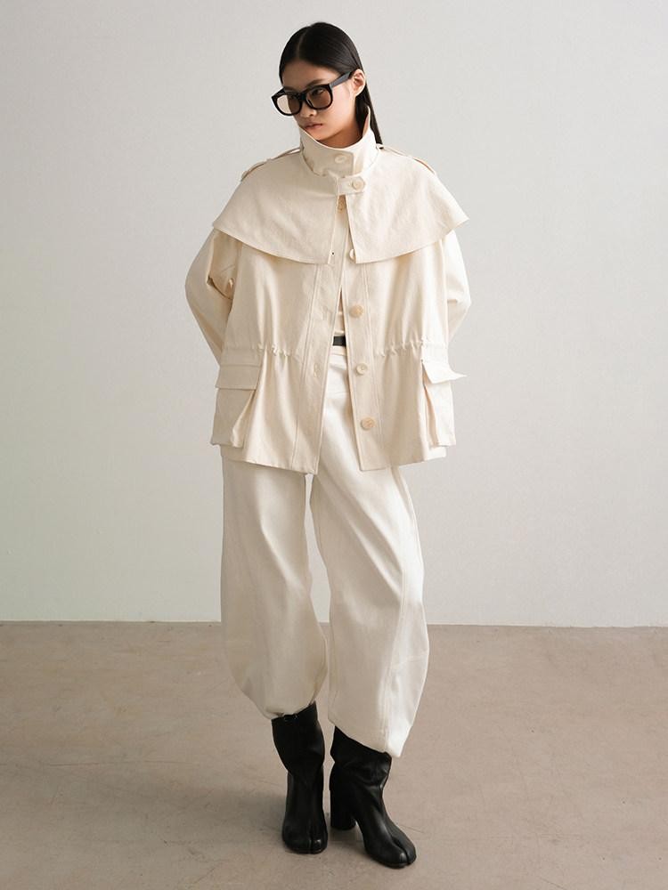 AnnoMundi White Deconstructed Split Panel Utility Curved Seam Women&