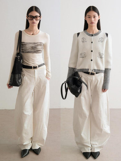 AnnoMundi White Deconstructed Split Panel Utility Curved Seam Women&