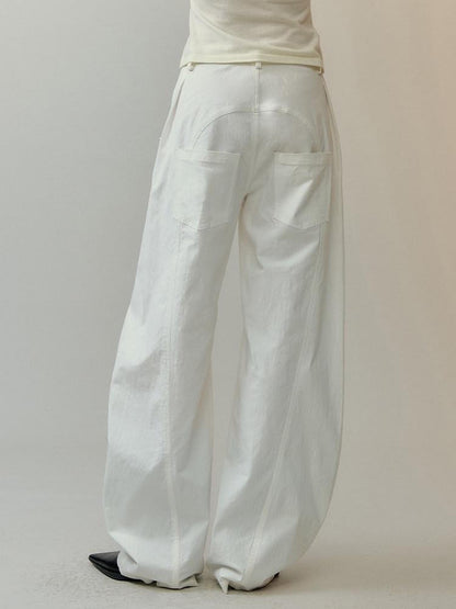 AnnoMundi White Deconstructed Split Panel Utility Curved Seam Women&