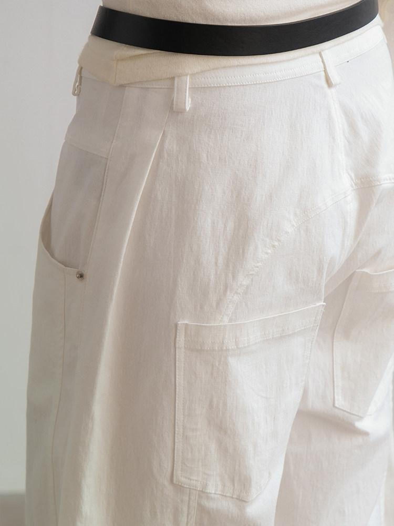 AnnoMundi White Deconstructed Split Panel Utility Curved Seam Women&