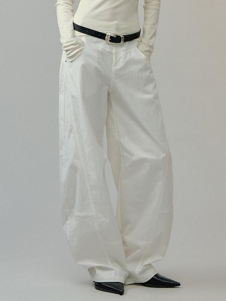 AnnoMundi White Deconstructed Split Panel Utility Curved Seam Women&