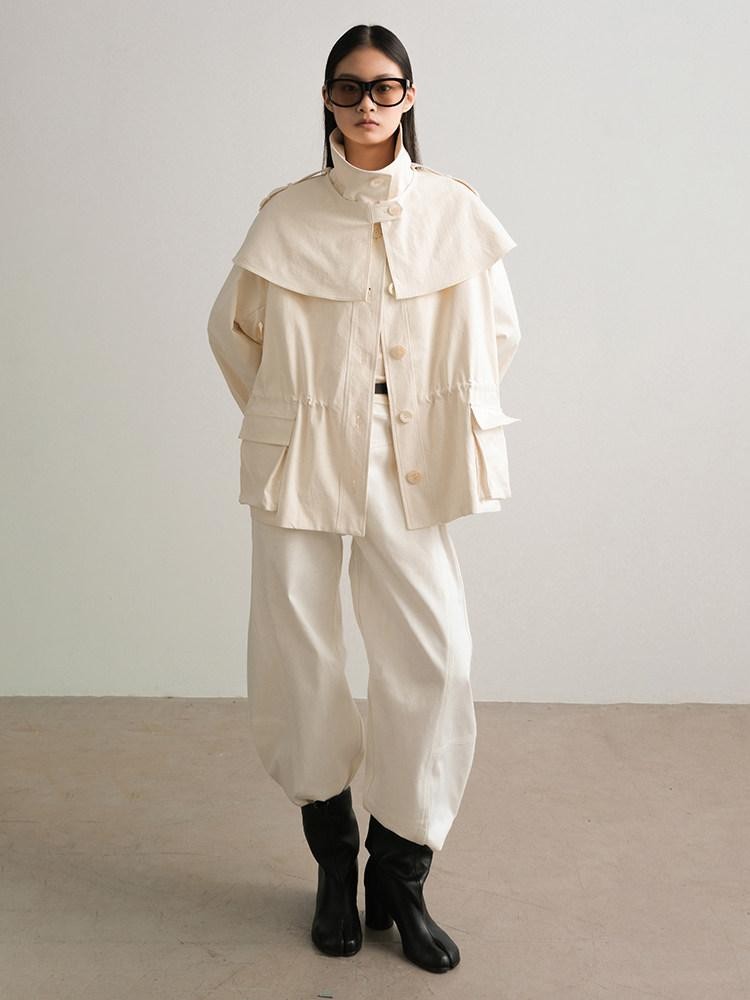 AnnoMundi White Deconstructed Split Panel Utility Curved Seam Women&