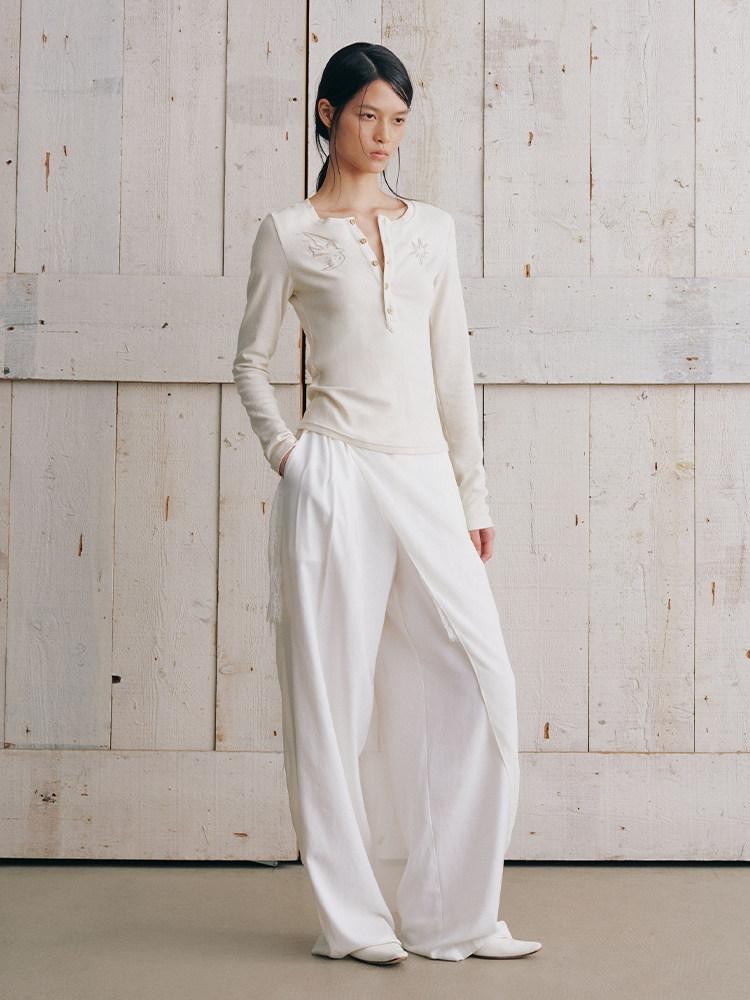 AnnoMundi White Irregular Lace Patchwork Women&