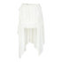 AnnoMundi Jupe midi asymétrique en coton pour femmes, en gaze nuageuse, broderie superposée, dentelle et volants