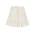 AnnoMundi Mini-jupe blanche plissée à volants et empiècements, taille haute, en polyester viscose pour femmes