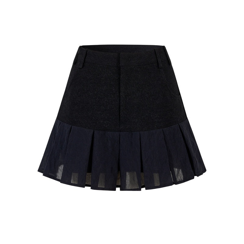 AnnoMundi Mini-jupe blanche plissée à volants et empiècements, taille haute, en polyester viscose pour femmes