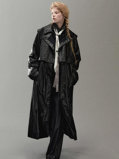 AnnoMundi Wind Woven Trench Coat With Layered Vest