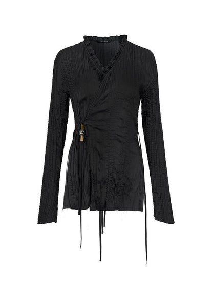 AnnoMundi Windwoven Willow V Neck Blouse