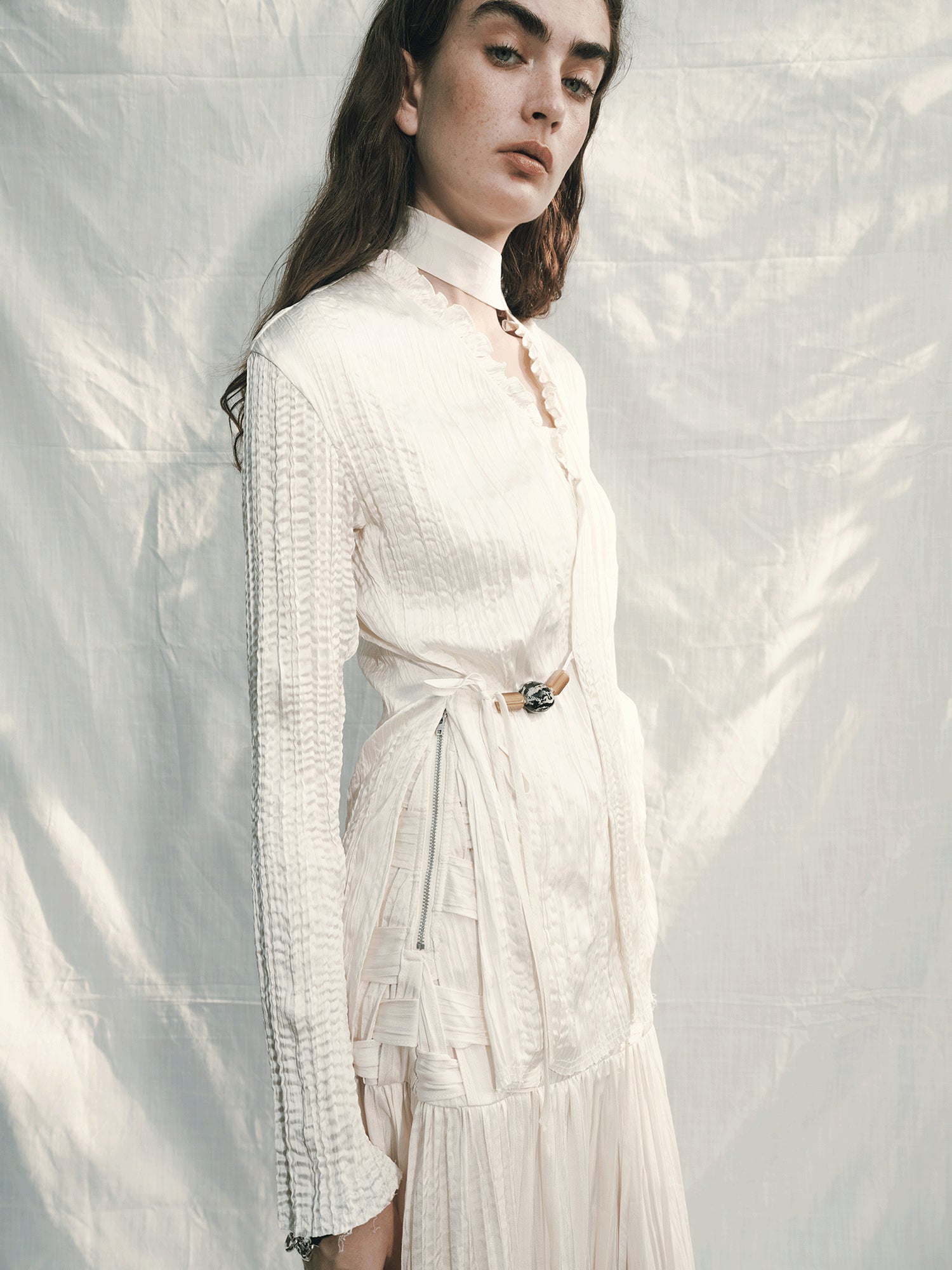 AnnoMundi Windwoven Willow V Neck Blouse
