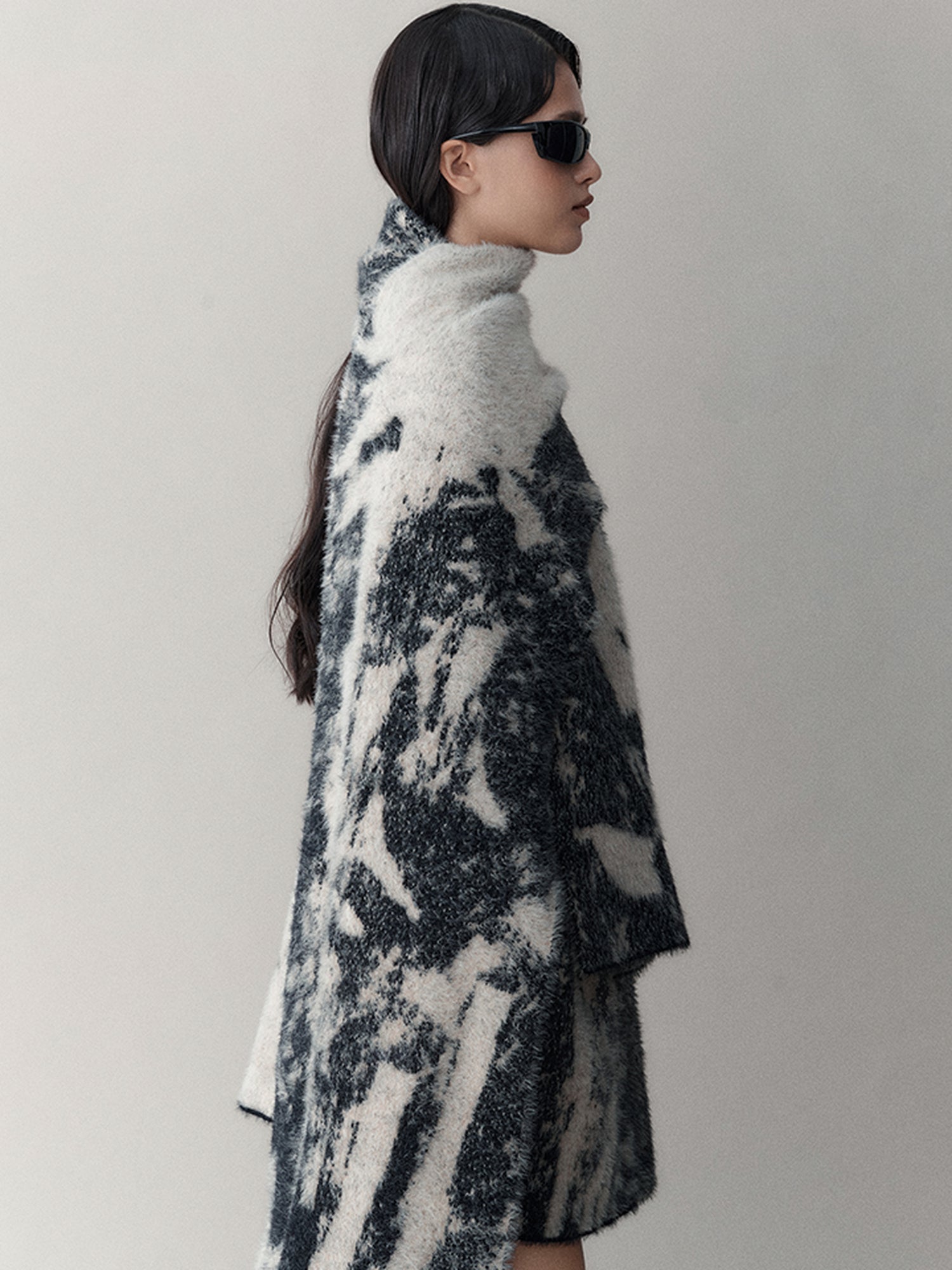AnnoMundi Winter Retro Jacquard Shawl Floral Print Wrap Scarf